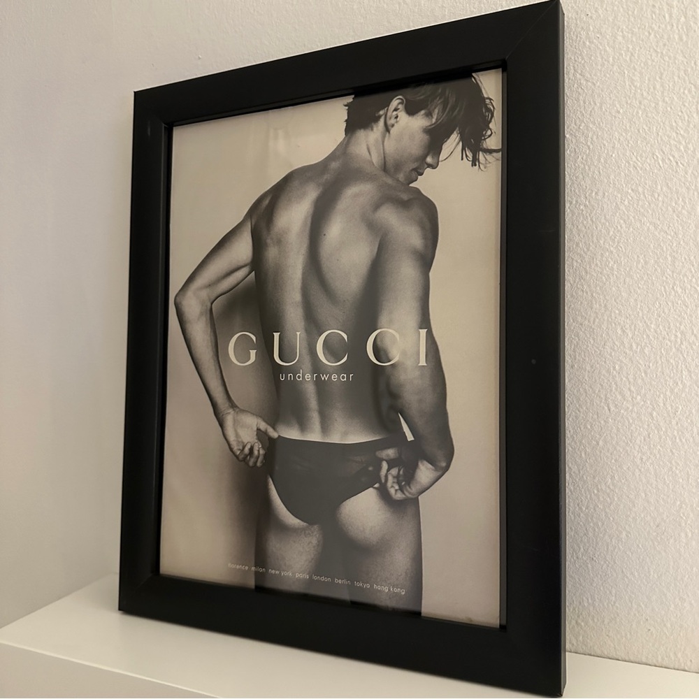 Gucci Black & White Underwear Print-ad Tom Ford Era- RARE